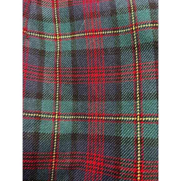 Vtg Eddie Bauer 90s Wool Plaid Wrap Skirt Green Red Tartan Preppy Academia Sz 6 - Picture 10 of 10
